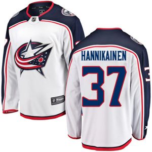 Herren Columbus Blue Jackets Eishockey Trikot Markus Hannikainen #37 Breakaway Weiß Fanatics Branded Auswärts